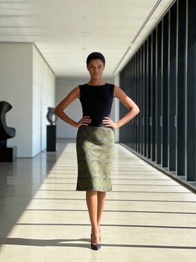 Maeve Anthropologie Medallion Stretch Knit Pencil skirt